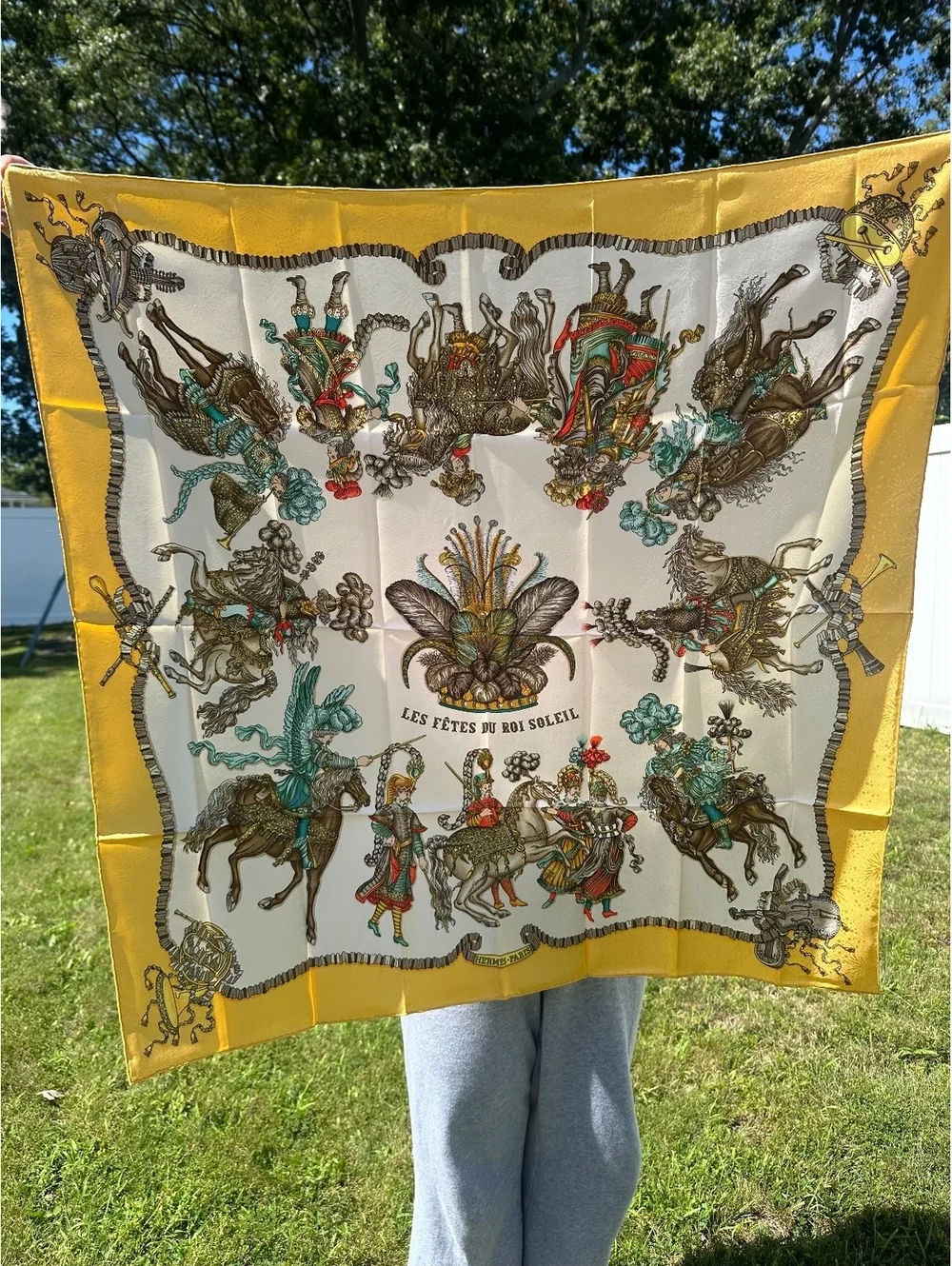 Hermes Les Fetes du Roi Soleil 90cm Jacquard Silk Scarf